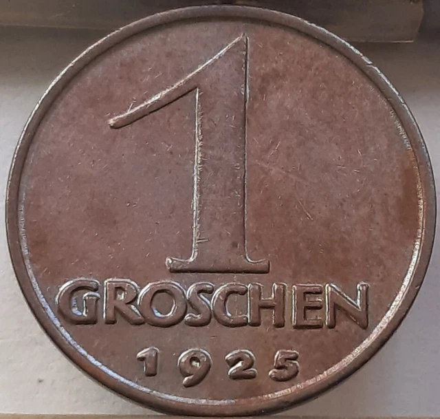 Austria 1 Groschen 1925 KM#2836 Bronze First Republic (4582)