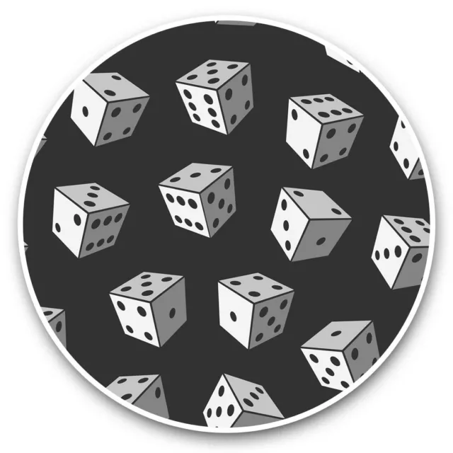 2 x Vinyl Stickers 25cm (bw) - Dice Pattern Lucky Gambling Casino  #36811