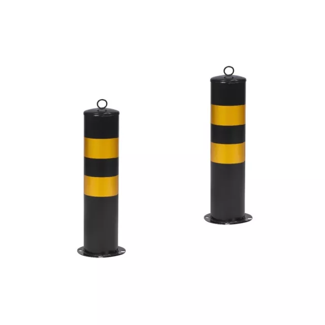 2 PCS Driveway Safety Bollard Traffic Fence Warning Post Barricades Road Pile