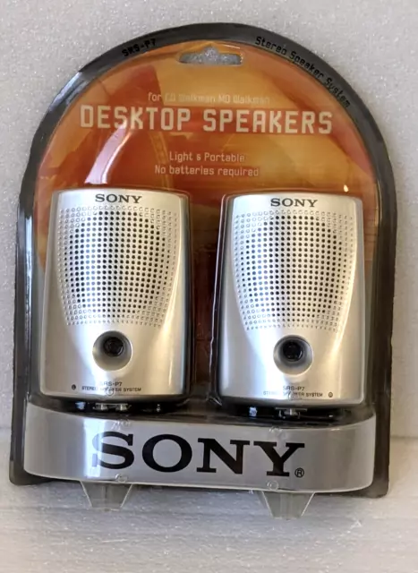 Sony SRS-P7 Stereo Speaker System Desktop Speakers for CD/MD Walkman Sealed