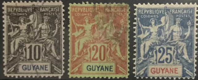 French Guiana #22//25 Mint/Used EV$150.00 Fournier Reference Forgeries