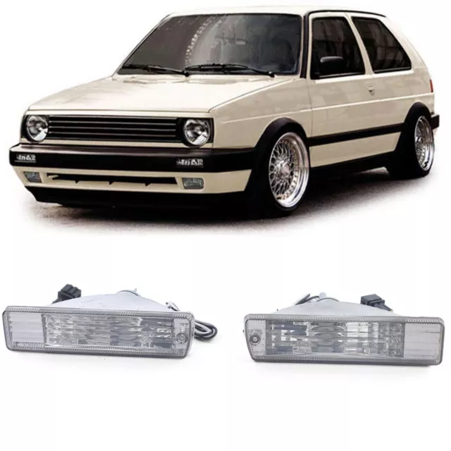 Klarglas Blinker Chrom mit Standlicht für VW Golf 2 GL ab 89