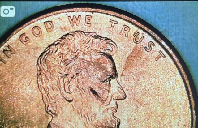 2000D Lincoln Cent  - Die Crack on Obverse & Close Am