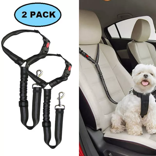 Pet Dog Travel Seat Belt Clip Lead For Car Safety Restraint Harnesses Adjustable