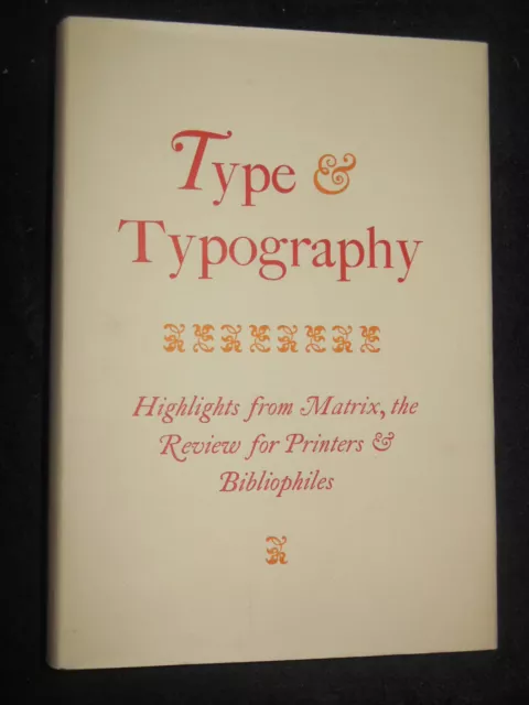 Type & Typography: Highlights From Matrix (2003-1st) Double Jacket - Mark Batty