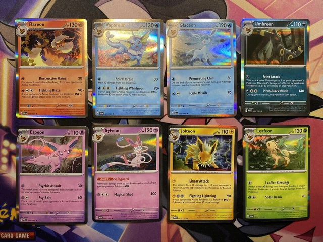 Holo Rake POKEMON SV PRISMATIC Evolutions Eeveelutions Complete Holo Rare Set £14 ...