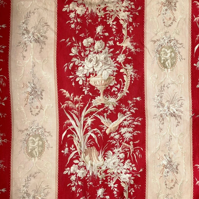 Red Rococo C 1880 ANTIQUE French red curtain Rococo design floral £747.90 ...