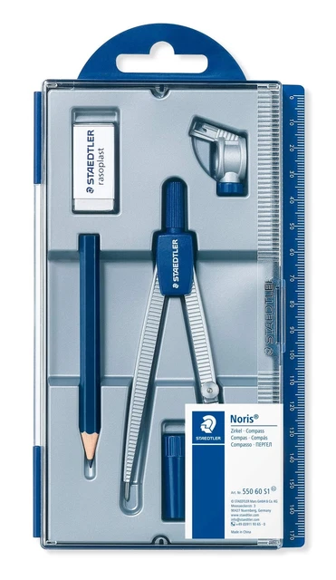 Compasso Staedtler Mars Basic - Per Scuola, Con Mine, Cerchi Fino A 340mm - Foto 6