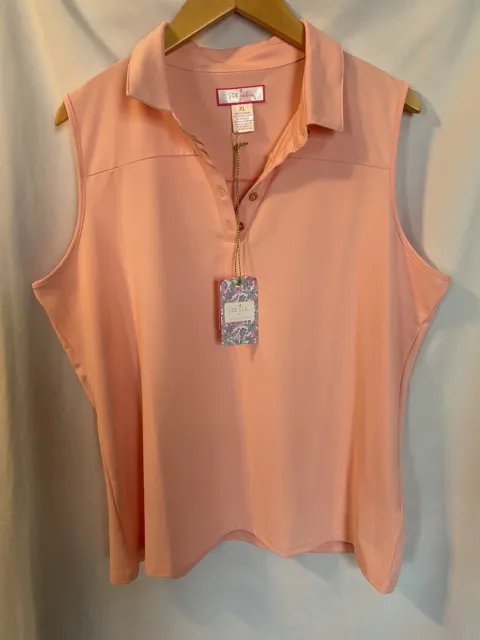 NWT Ladies STELLA PARKER Golf Pink Sleeveless Tank Golf Shirt Sz XL