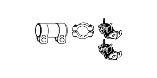 HJS Kit Montaggio Impianto Scarico 82 23 4146 per Renault Laguna 2 BG0 KG0 16V BG0A IDE