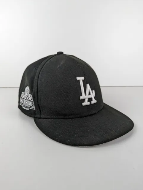 LA Dodgers 2020 World Series Champions Sidepatch 59FIFTY Black Fitted Hat Size 8