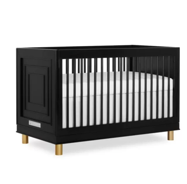 Evolur Loft Art Deco 3-In-1 ConvertibleCrib In Black, Greenguard Gold Certified