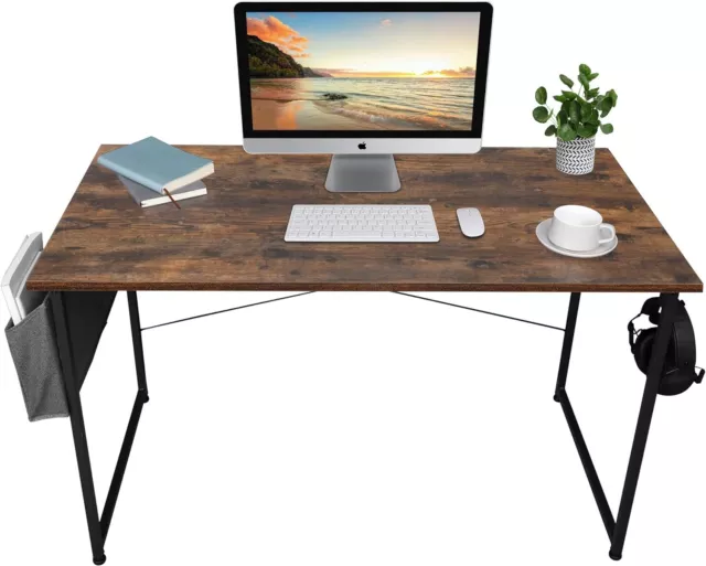 120cm Escritorio Mesa de ordenador Mesa de oficina PC Mesa con Auriculares Soporte