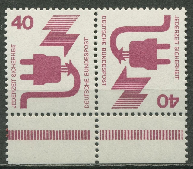 Bund 1972 Unfallverhütung ZD mit Unterrand durchgezähnt K 12 a UR dgz postfrisch