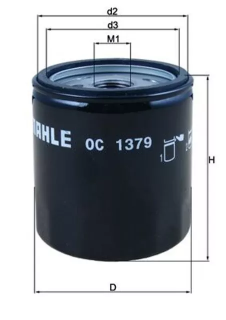 MAHLE Ölfilter OC 1379 Anschraubfilter 76,0mm 3/4"-16UNF-2B für HARLEY HERITAGE