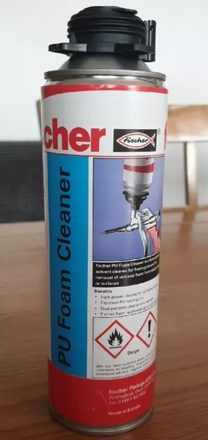 Fischer Pu Foam Cleaner 500Ml Can Dual Purpose Solvent Cleaner For Foam Guns