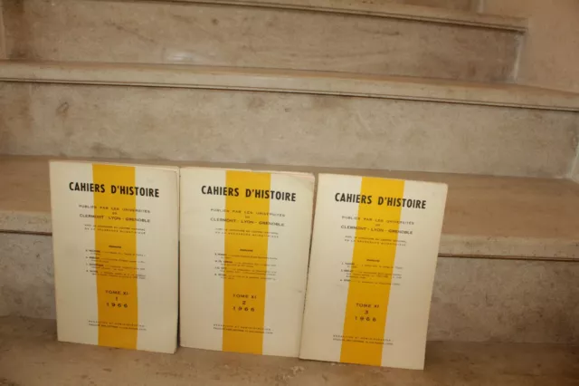 lot de 3 revues Cahiers D'Histoire Tomes XI - 1966