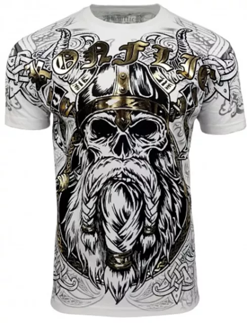 Konflic [Bearded] T-Shirt Biker Skull Tattoo Harley Los Angeles Ink