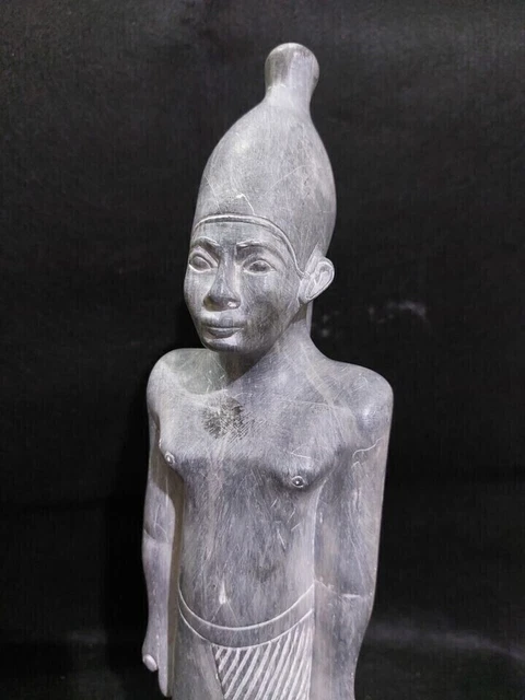 Rare Pharaoh King Amenhotep Statue: Authentic Ancient Egyptian Antiquities BC