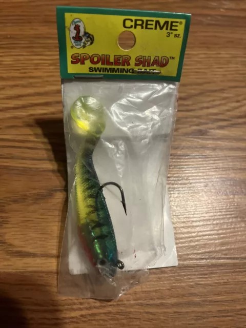 CREME LURE 1.5” Spoiler Shad Swimming Baits~Pearl and Chartreuse