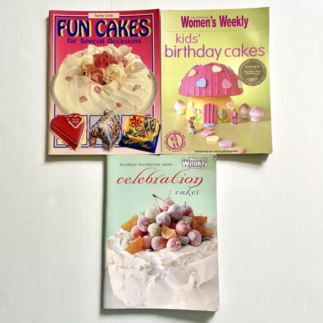Celebration/ Birthday Cakes Women's Weekly Cake Decorating Baking Cookbooks X 3