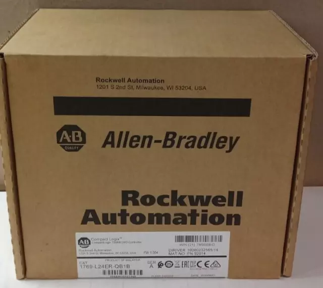 2022 New Sealed CompactLogix 750KB DI/O Controller Allen Bradley 1769-L24ER-QB1B