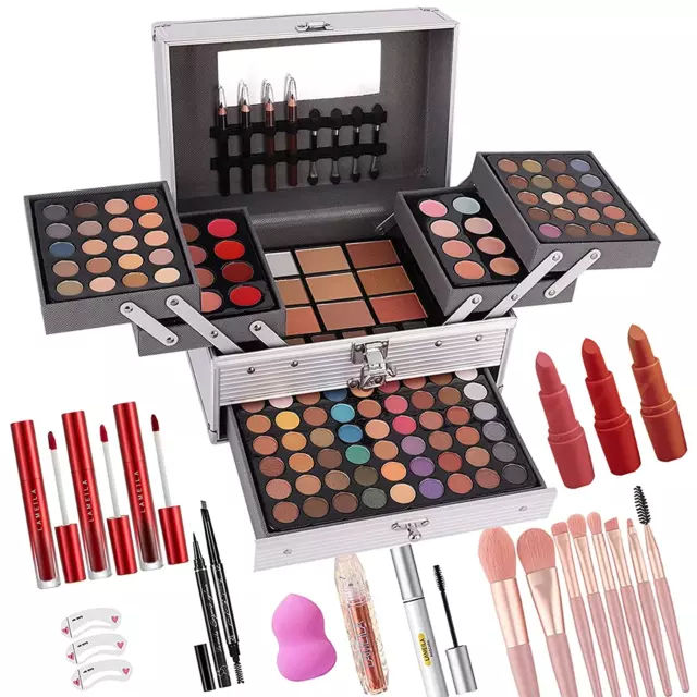 Kit De Maquillaje Para Makeup Profesional Sombras Brillo Rubor Brochas Mujer