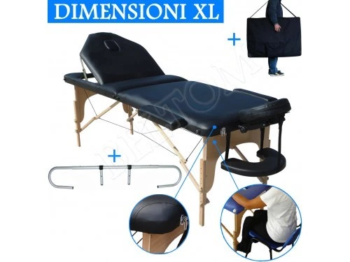 Table De Massage Pliante VENERE - Dimensions 192x70cm, Hauteur Réglable 63-85cm, Bois, 18kg, Neuf Pour Salon
