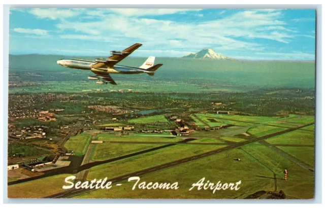 c1950's Seattle Tacoma International Airport & Mt. Rainier Seattle WA Postcard