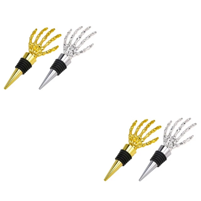 4 PIEZAS Halloween Weinstopper Champagne Botella de Cerveza Tapón Cráneo