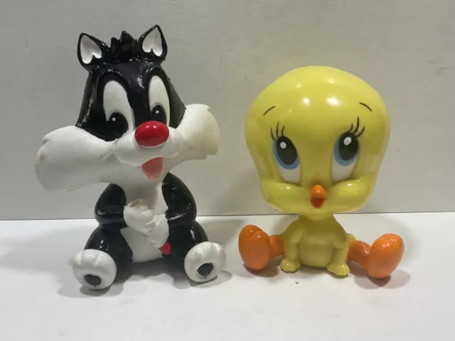 Looney Tunes Miniland Star Toys 2 x Figure 1997 Complete: Baby Tweety + New Year's Eve