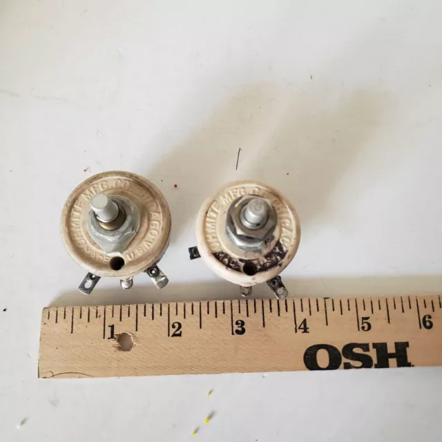 2 OHMITE RHEOSTAT Model H 1000 OHMS 1K OHMS,  2.7K OHM POTENTIOMETERS Tested