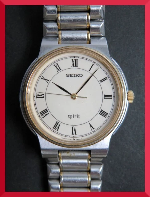 SEIKO Spirit Quartz 3 Hand Roman Genuine Belt 5P31 6A50 Men s Watch U414 Work