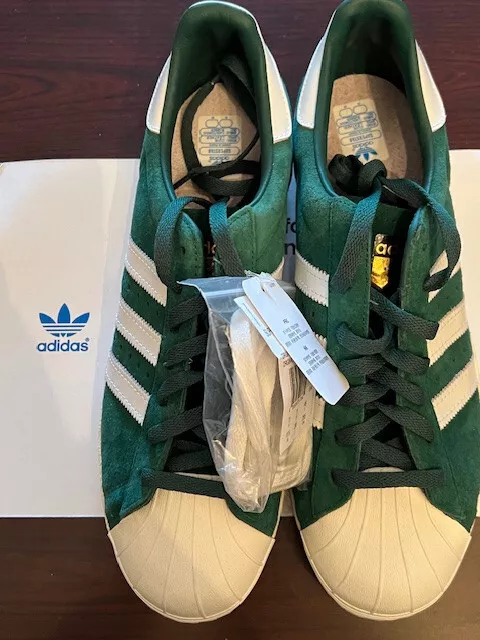 Adidas Superstar 80's DLX Green Suede B35987 Men's 11.5 U.S. New in Box w/Tags