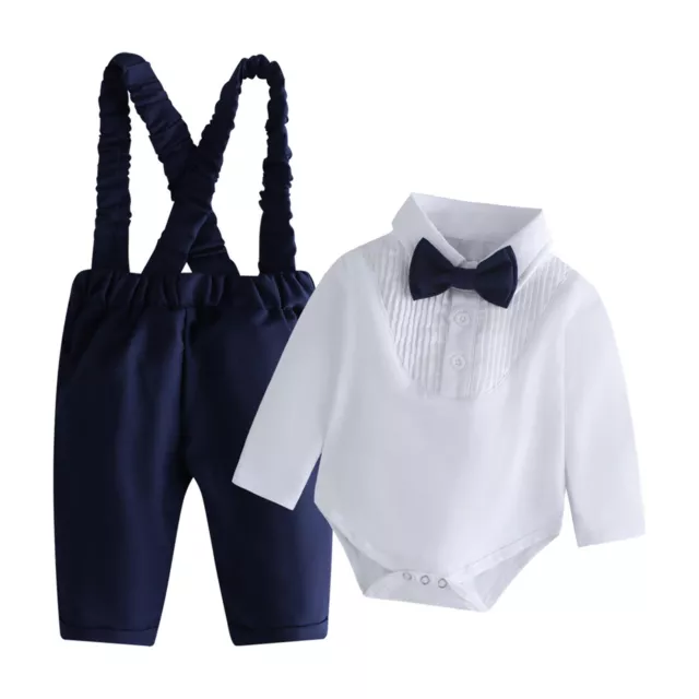 Baby Jungen Tuxedo Langarm Suits Blessing Formal Kommunion Und Bogen Ruched