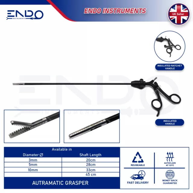 ENDO Neuf Laparoscopique Atraumatique Pince à Préhension 5mm 45cm Bariatrique