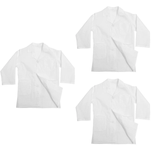 3 pezzi cappotto da laboratorio per bambini tessuto cosplay bambini costume da medico per