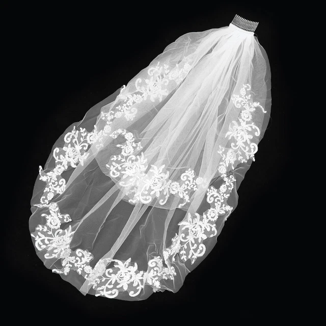 Voiles de mariée à double couche élégante élégante avec peigne côté cheveux