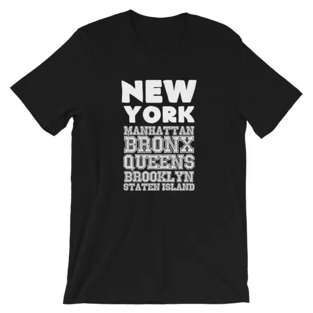 New York City T-Shirt Unisex Manhattan Bronx Queens Brooklyn Staten Island