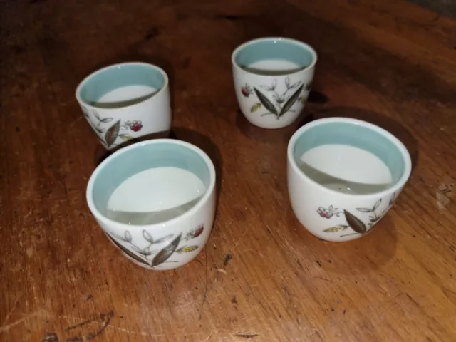 4 Eggcups Alfred Meakin & Crown Goldendale HEDGEROW 1960's - Very Rare