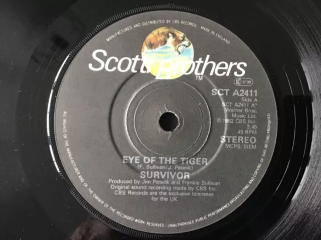 SURVIVOR Eye of the Tiger 7 45 -  Music