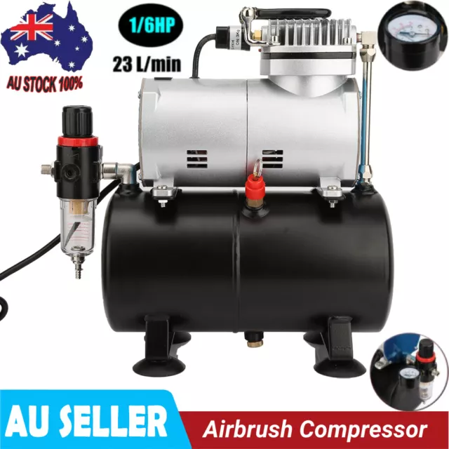 Airbrush Compressor Kit W/ 3L Air Tank for Air Brush Spray Gun Nail Art 1/6HP AU