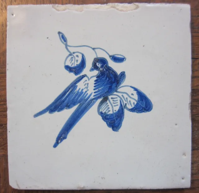 Antique Delft tile - 18th century - bird