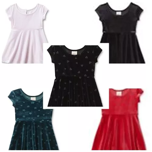 Infant & Toddler Girls'  Velvet Skater dress, Holiday or Party. 12 Mths - 5T