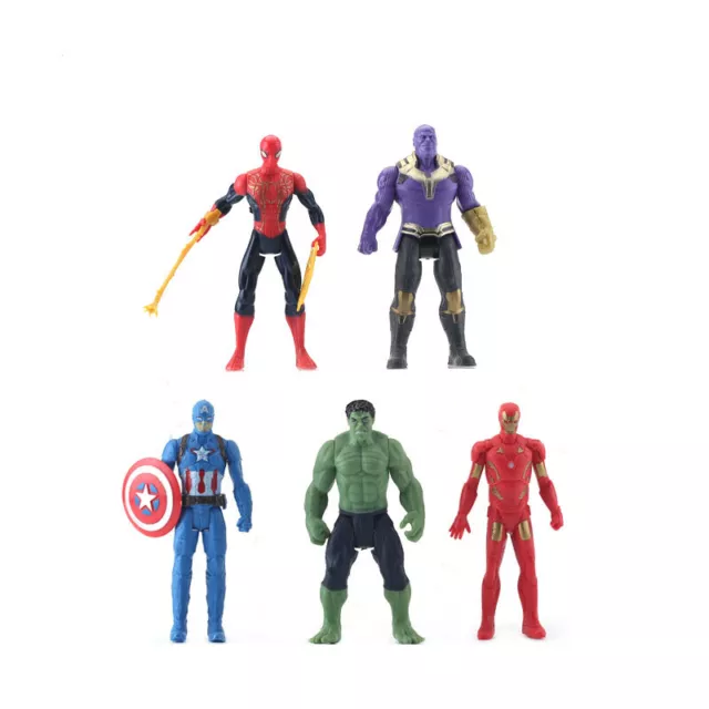 5Pcs Avengers SuperHero Iron-man Spiderman Hulk Toy Doll Cake Toppers Decoration