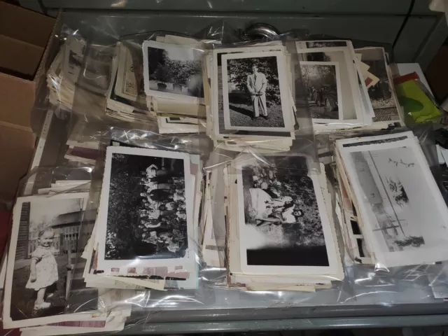 Lot Of 100 Original Random Found Old Photos Mostly B&W Vintage Snapshots