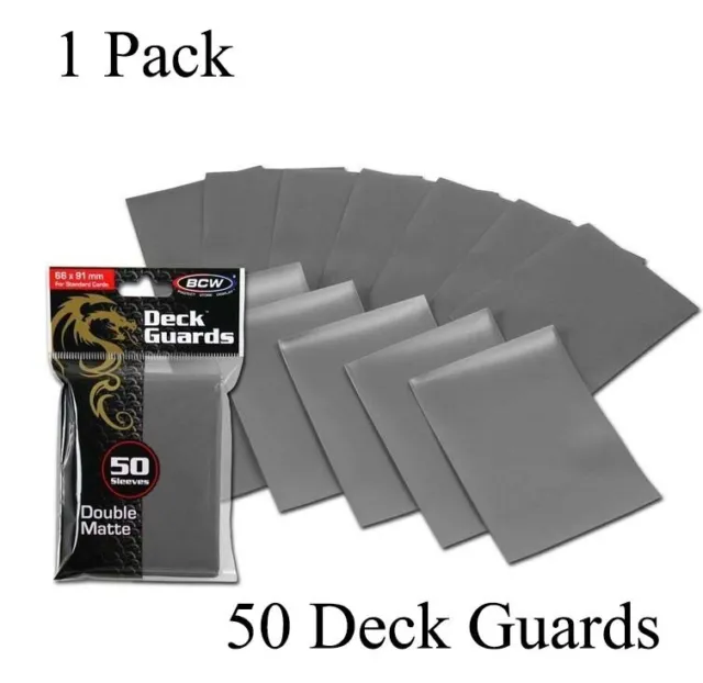 50 Matte Gray MTG Deck Guards CCG MTG Pokemon Gaming Card Sleeves BCW Holders