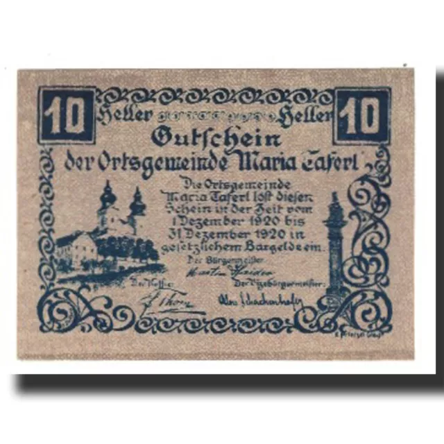 [#663881] Banknote, Austria, Maria Taferl N.Ö Ortsgemeinde, 10 Heller, personnag