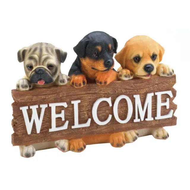 New Dog Welcome Plaque Puppy Wood Sign Wall Home Decor Breed Pet Animal Hanging