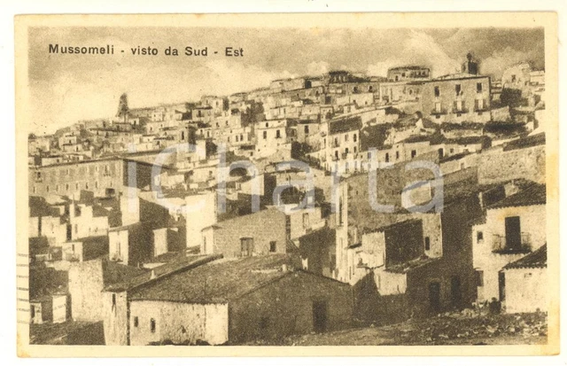 1930 ca MUSSOMELI (CL) Veduta del paese da sud-est *Cartolina postale FP